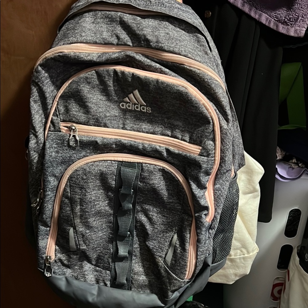 Adidas Gray and Pink Backpack